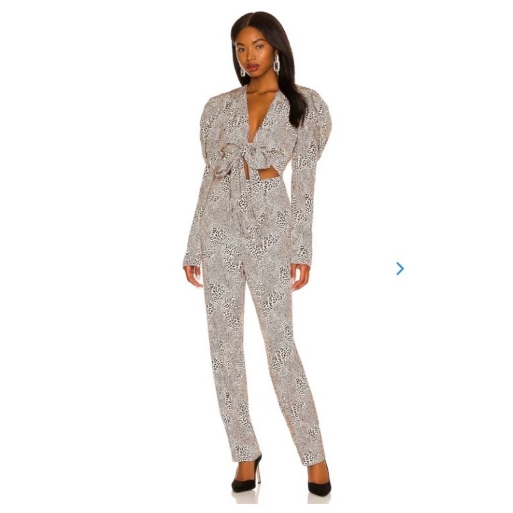 REVOLVE Lovers & Friends Cheetah Print Cut Out Jumpsuit